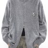 Uomo Emmiol | Maglione Cardigan Da Uomo Con Decorazioni In Metallo Strappato Solido