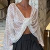 Donna Emmiol | Camicetta A Maniche Lunghe Con Spacco In Pizzo Con Scollo A V