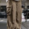 Uomo Emmiol | Pantaloni Cargo Da Uomo Multitasche Con Coulisse In Velluto A Coste Vintage