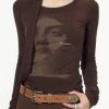 Donna Emmiol | Vintage Portrait Print Long Sleeve Knit