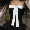 Donna Emmiol | Top A Fascia Con Corsetto Con Fiocco Tridimensionale A Contrasto