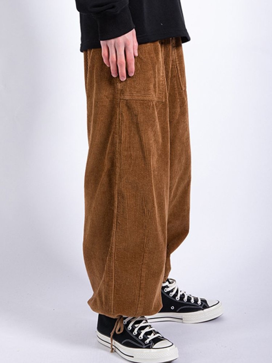 Uomo Emmiol | Pantaloni Cargo Da Uomo In Velluto A Coste Vintage Con Piedi Legati