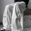 Uomo Emmiol | Pantaloni A Gamba Larga Da Uomo Con Coulisse Increspata Tinta Unita