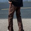 Uomo Emmiol | Pantaloni Cargo Svasati Con Cerniera Vintage Borchiati Da Uomo