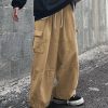 Uomo Emmiol | Pantaloni Cargo Da Uomo Con Piedini Legati Con Coulisse E Tasca Vintage