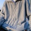 Uomo Emmiol | Maglione Lavorato A Maglia A Trecce Con Mezza Zip E Dolcevita Solido Da Uomo