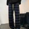 Uomo Emmiol | Pantaloni A Gamba Larga Con Coulisse Scozzese Vintage Da Uomo