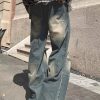 Uomo Emmiol | Jeans Larghi Strappati Invecchiati Da Uomo