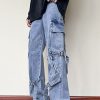 Uomo Emmiol | Jeans Cargo Decorati Con Lacci Con Cerniera Da Uomo