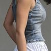 Donna Emmiol | Top A Fascia Slim Monospalla In Denim Vintage