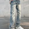 Uomo Emmiol | Jeans Da Uomo A Gamba Dritta Lavati E Invecchiati Tie-Dye