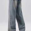 Uomo Emmiol | Jeans Larghi Da Uomo Con Coulisse In Vita Elastica Con Lavaggio Vintage