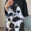 Donna Emmiol | T-Shirt Oversize A Maniche Corte Con Stampa Squalo