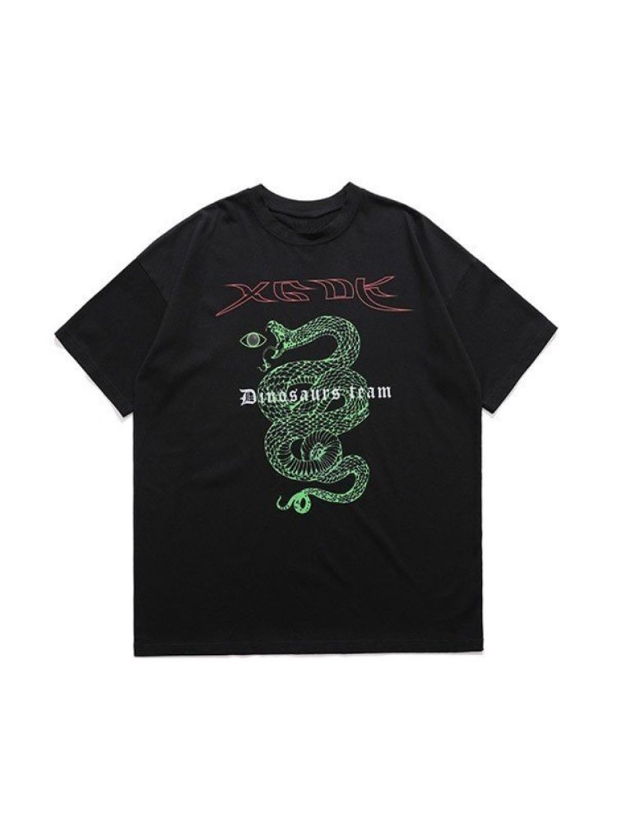 Uomo Emmiol | T-Shirt Da Uomo Con Stampa Serpente Totem A Manica Corta