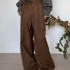 Uomo Emmiol | Pantaloni A Gamba Larga Pendenti Vintage Marroni Da Uomo