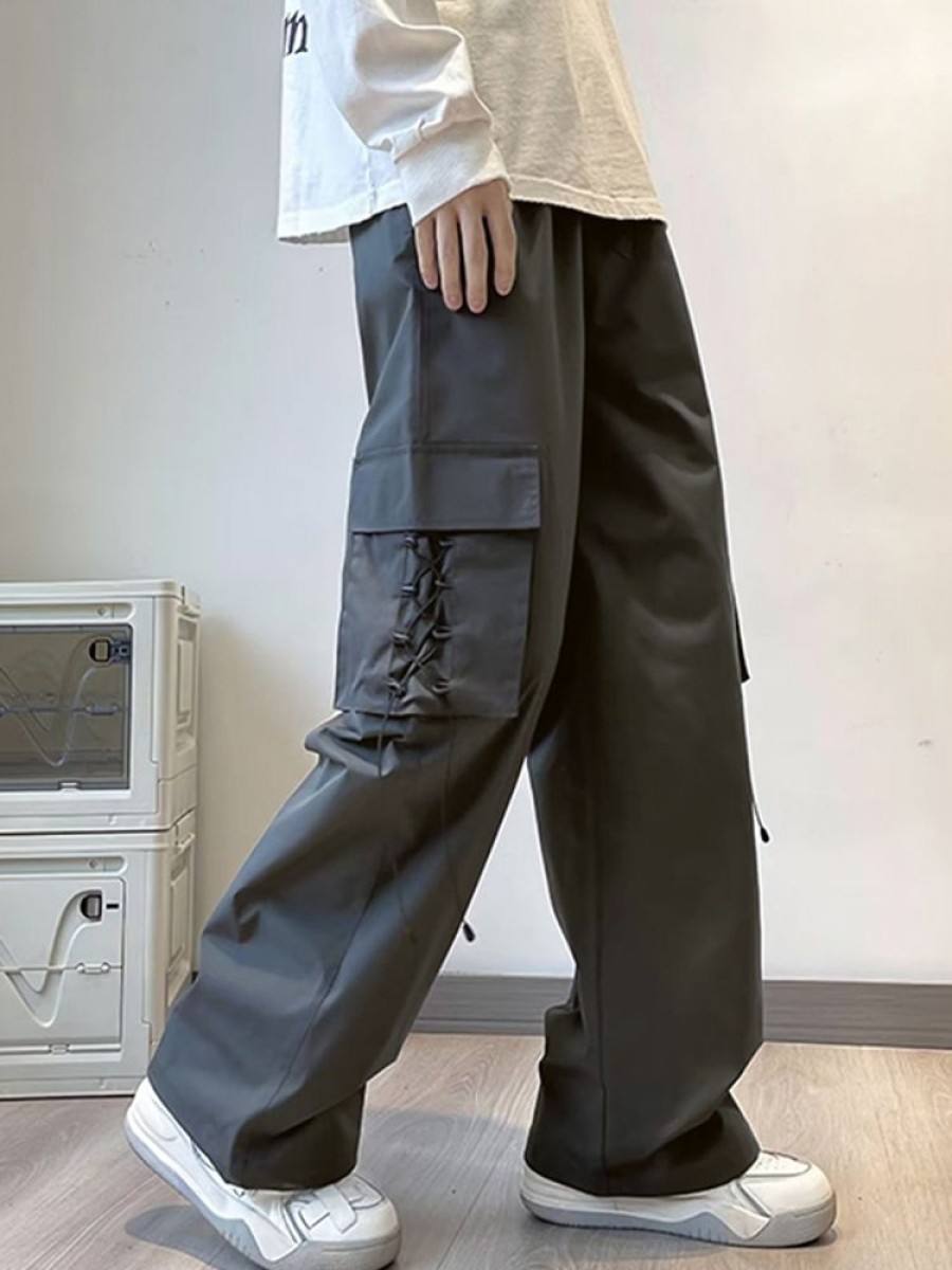 Uomo Emmiol | Pantaloni Cargo Da Paracadute Con Lacci Vintage Con Coulisse