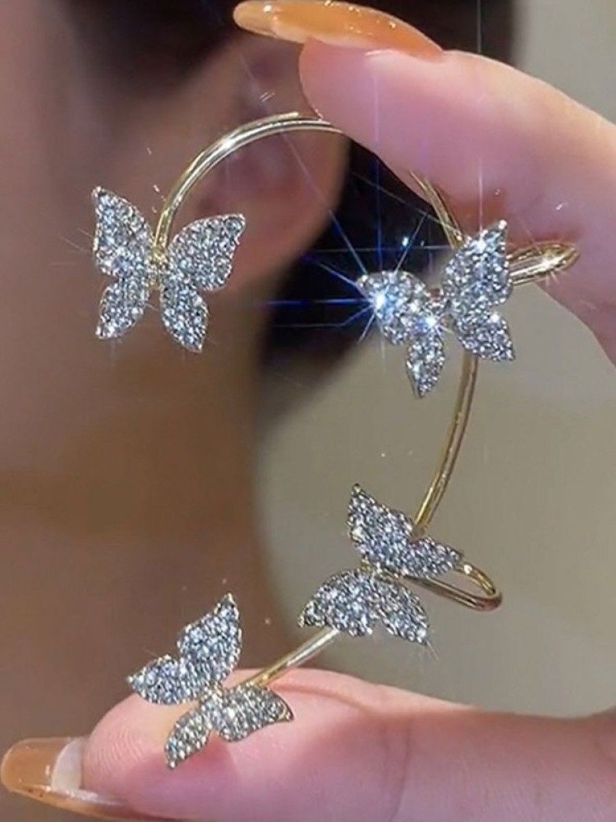 Accessori Emmiol | 1 Paio Di Polsini Con Orecchio A Farfalla Con Strass