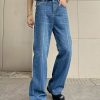 Uomo Emmiol | Jeans Da Uomo A Gamba Dritta Con Giunture In Lavaggio Vintage