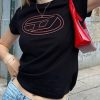 Donna Emmiol | T-Shirt A Maniche Corte Corta Con Stampa Grafica A Contrasto